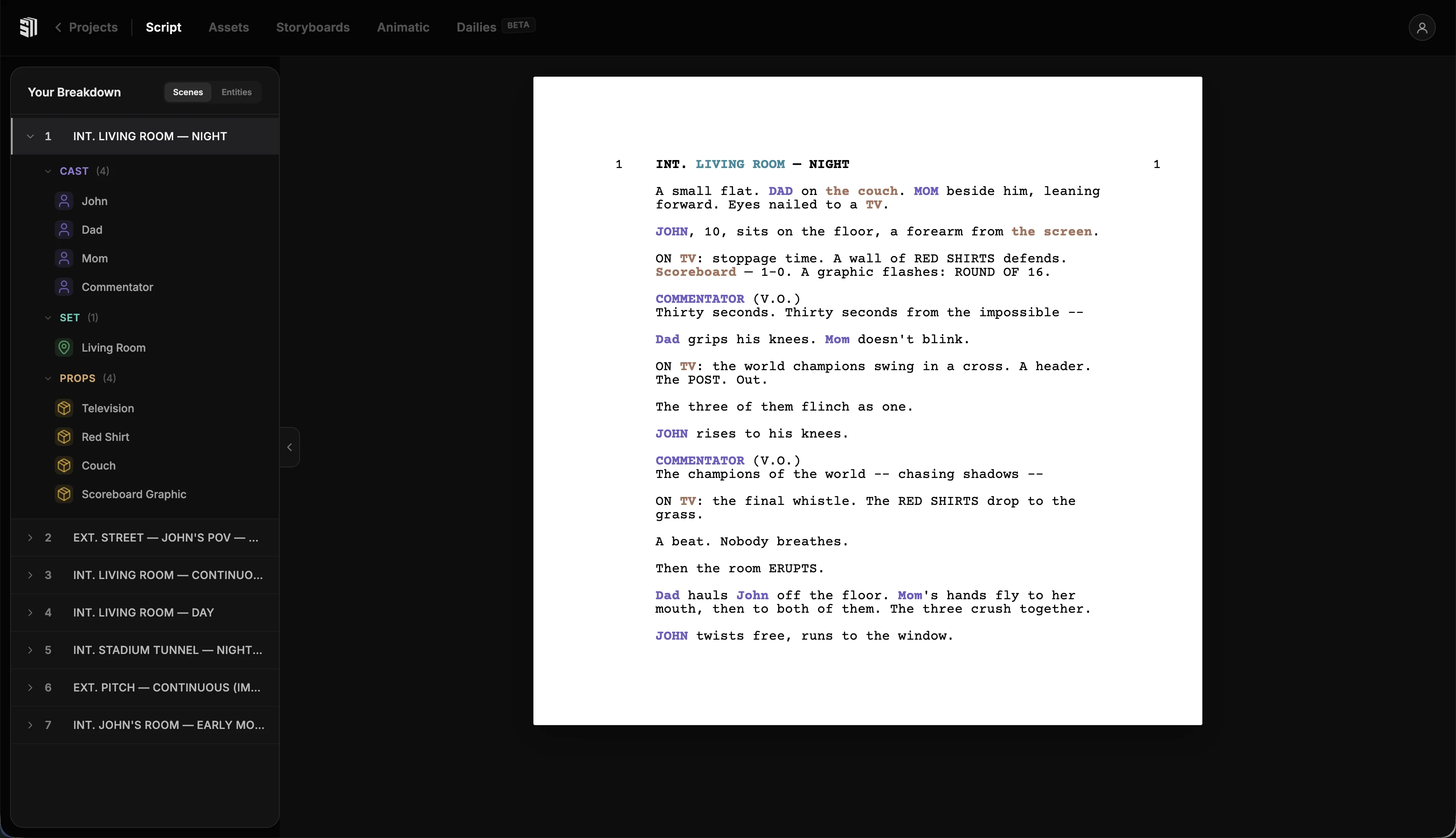 Upload your formatted screenplay